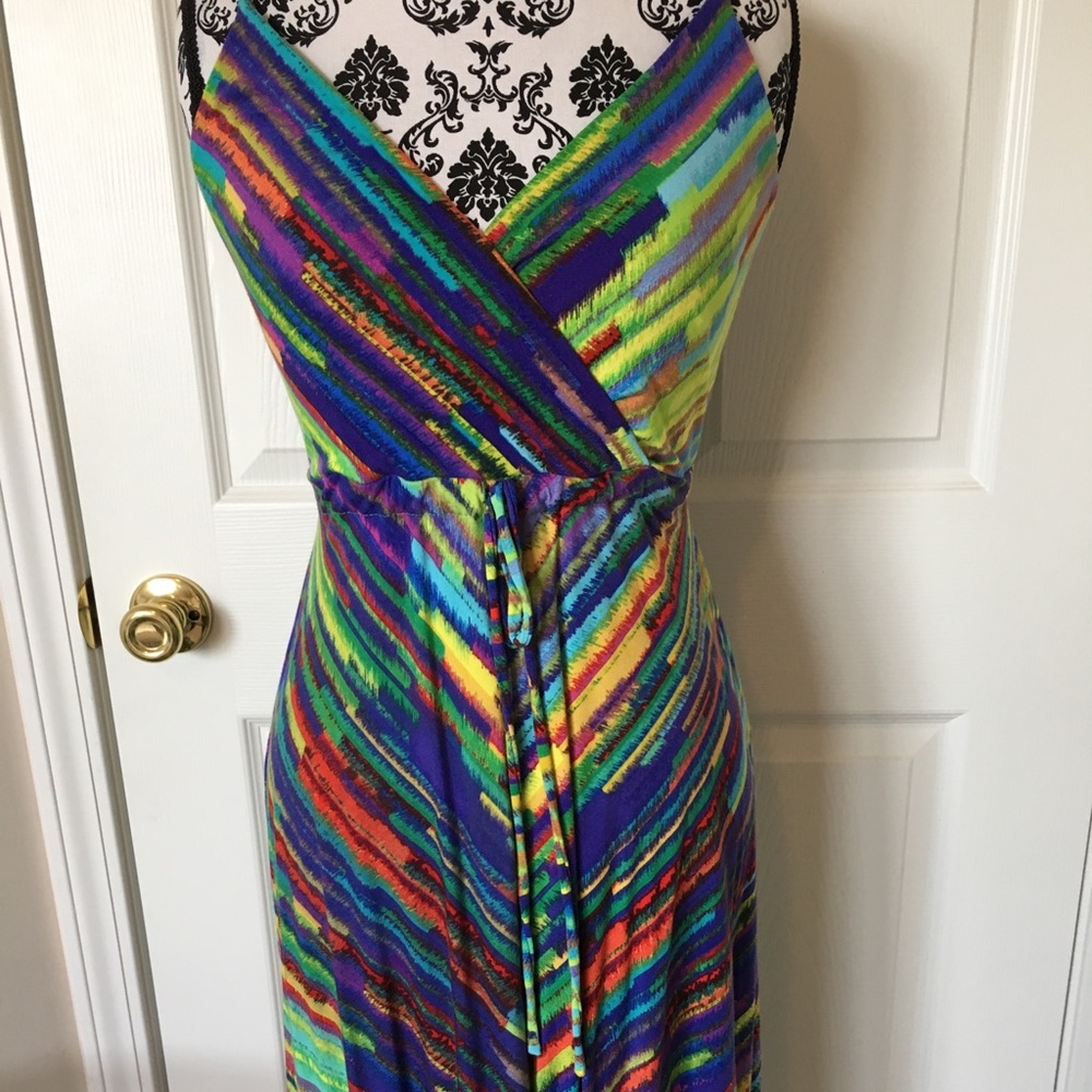 Multi color v-neck dress